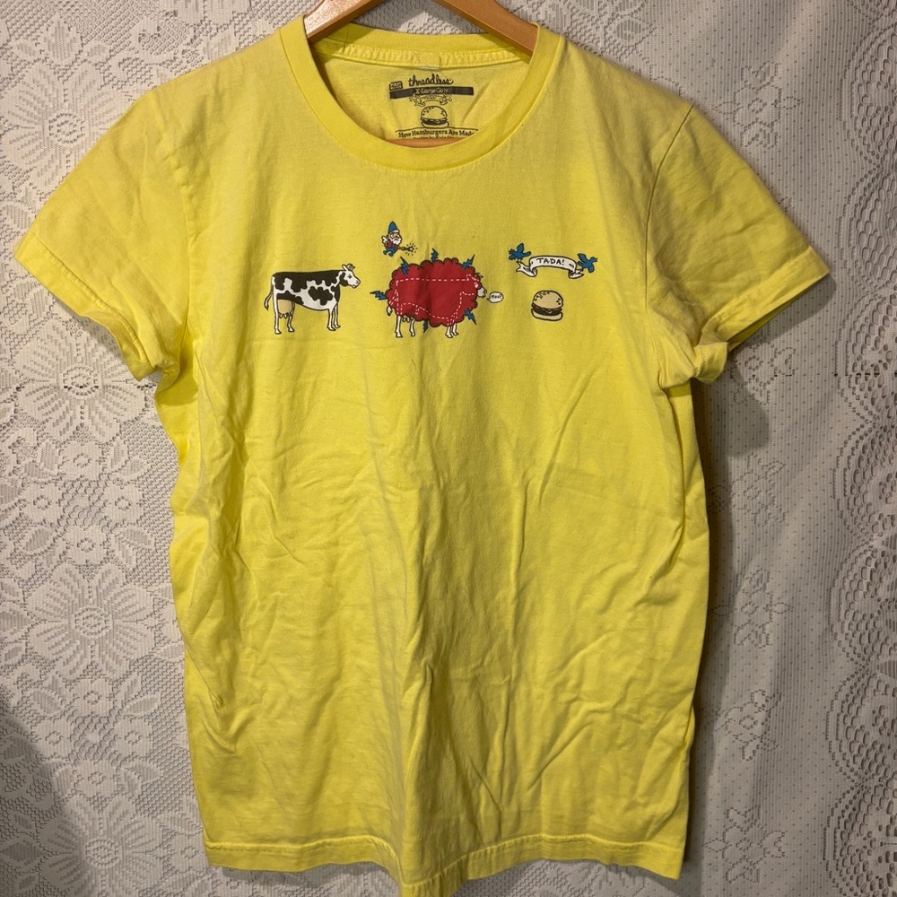 Threadless funny how hamburgers are made tshirt in yellow